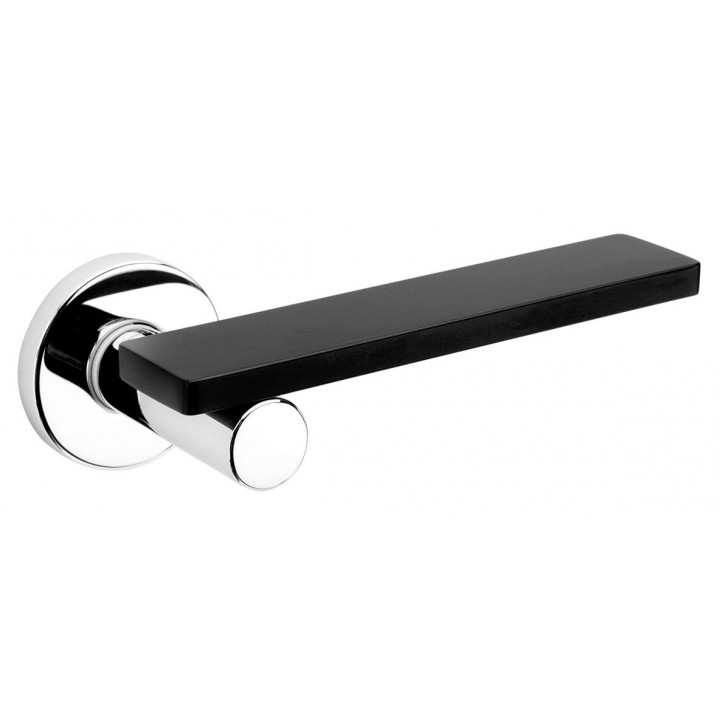 Дверная ручка на розетке DND by Martinelli MINIMA хром-чёрный MN12-ZCNE