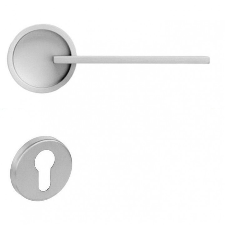 Дверная ручка на розетке DND by Martinelli TIMELESS серебро (с накладкой под цилиндр) TL01Y-ASV