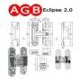 Петля скрытая регулируемая AGB Eclipse 2.0, латунь E30200.03.03