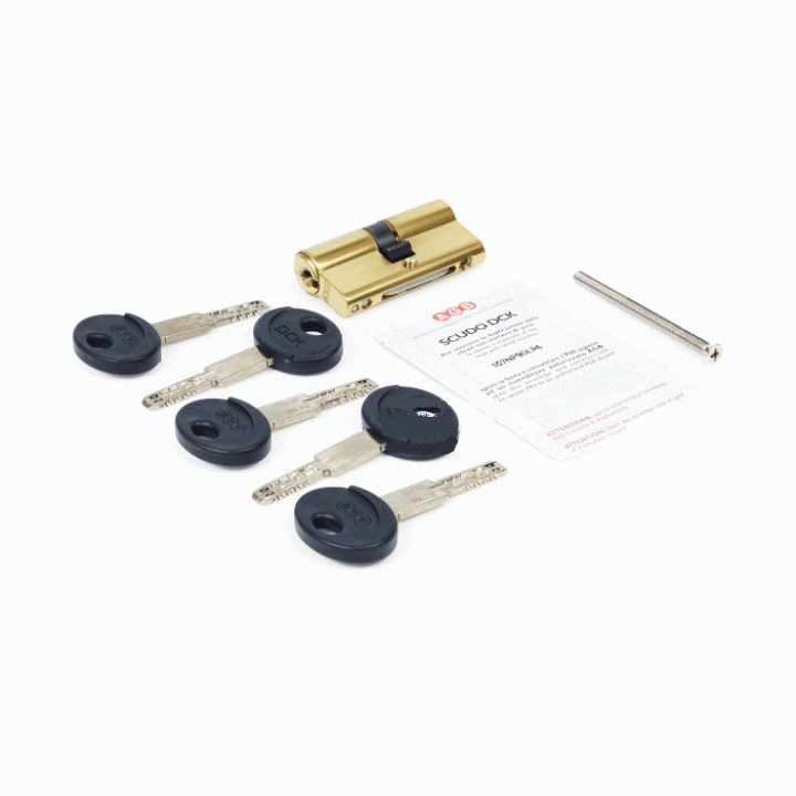 Цилиндр AGB (Италия) Scudo DCK/110мм, ключ-ключ, 30/80 Латунь полированная