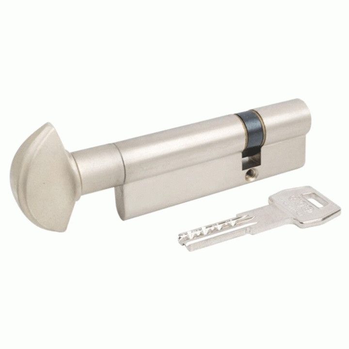 Цилиндр AGB (Италия) Scudo5000/75 мм, ручка-ключ, 30/45, мат.хром