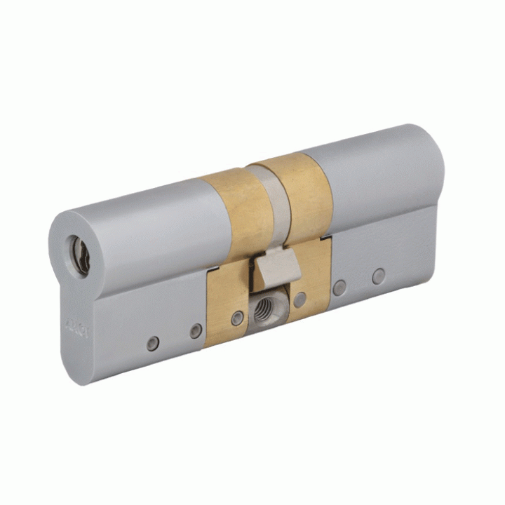 Цилиндр Abloy Protec 2 HARD (закалённый) 128 мм.(47Нх81) Сатин
