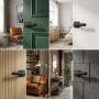 Комплект дверних ручок на квадратній розетці алюміній TRION TERZO AL-74 MB чорна