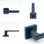 Комплект дверних ручок на квадратній розетці ZAMAK TRION LIBERA 74 Black чорна