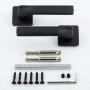 Комплект дверних ручок на квадратній розетці ZAMAK TRION LIBERA 74 Black чорна
