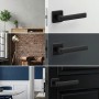 Комплект дверних ручок на квадратній розетці ZAMAK TRION MURANO 74 Black
