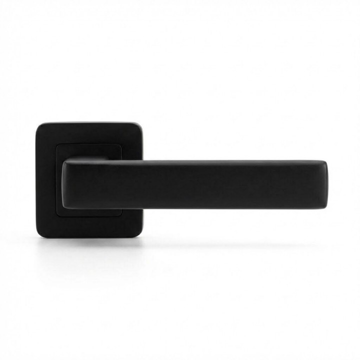 Комплект дверних ручок на квадратній розетці ZAMAK TRION MURANO 74 Black