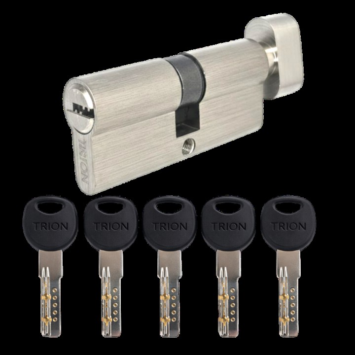 Циліндровий механізм TRION BRASS 90mm(35T+55) NP 5 COMPUTER KEYS KNOB